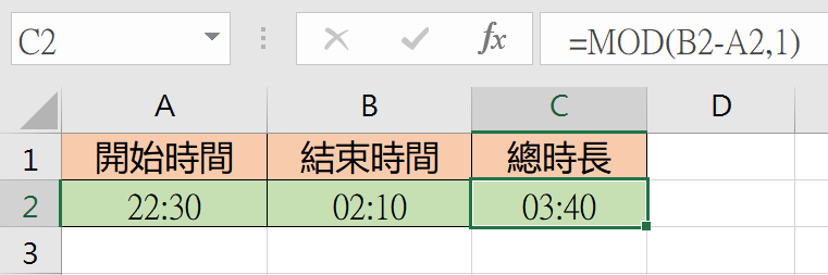 excel-時間差MOD