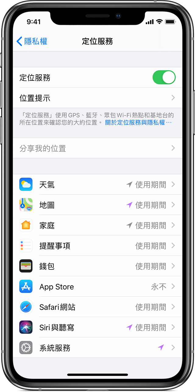 iphone-隱私權-定位服務