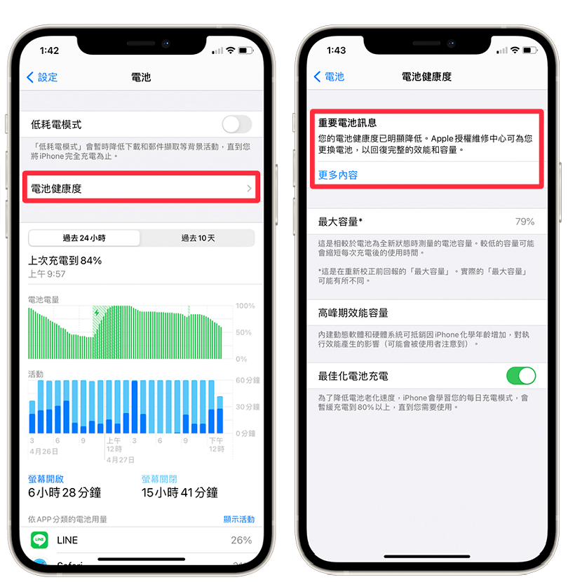 iPhone-電池健康度-重要電池訊息