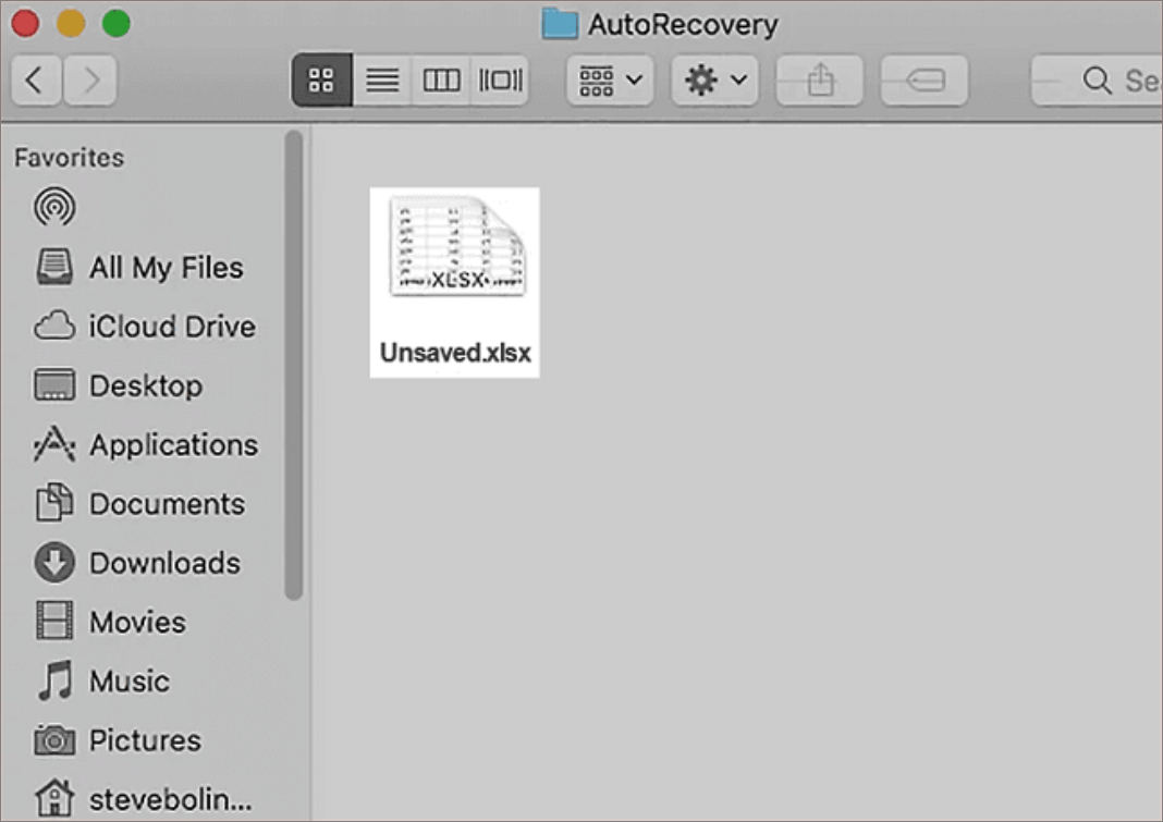  mac找到自動保存的excel檔案