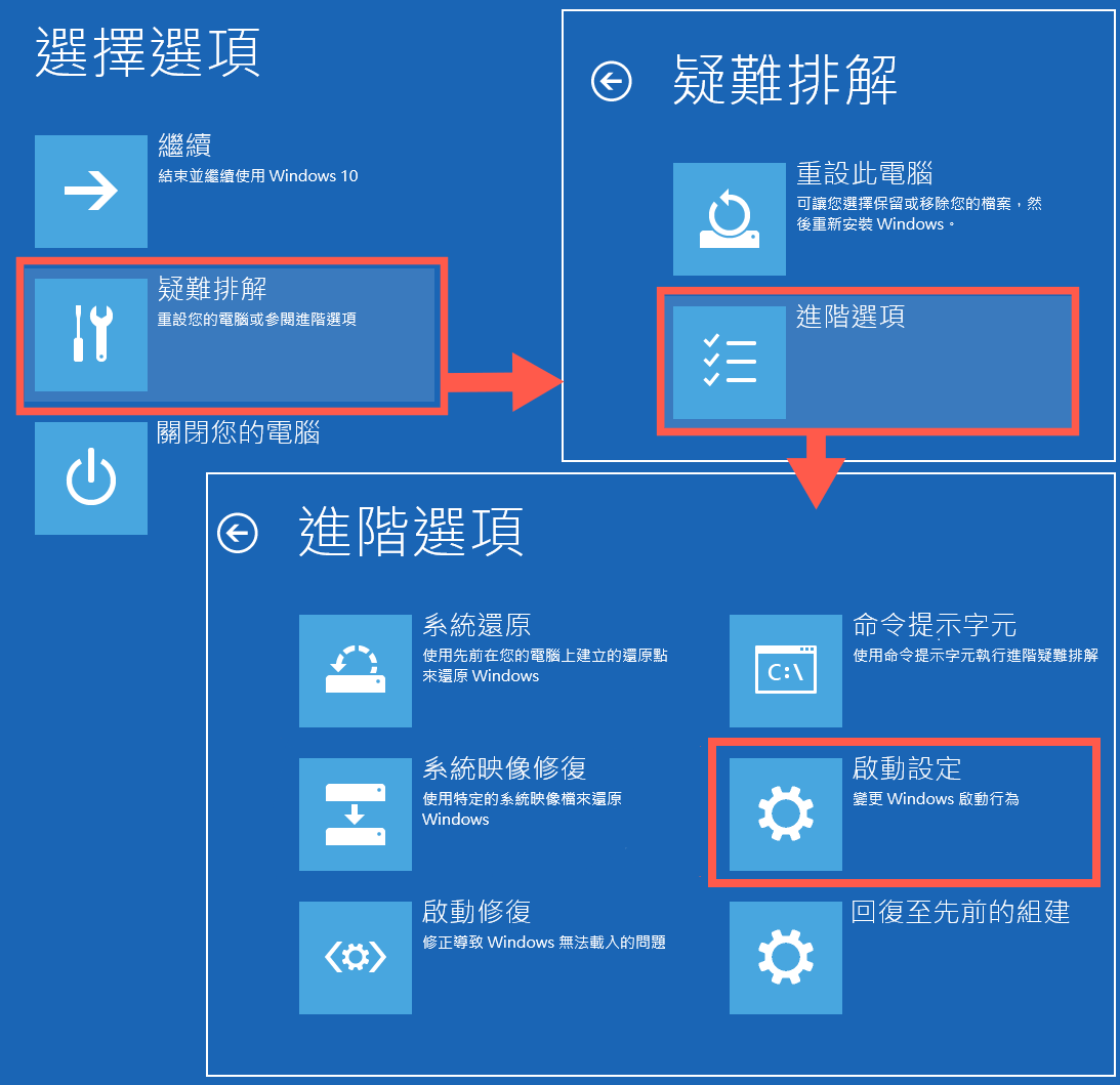 啟動設定