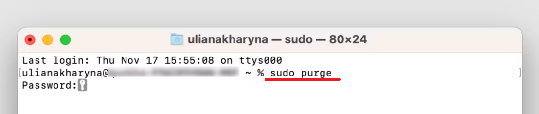 mac命令sudo purge釋放RAM內存