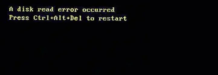 a disk read error occurred解決