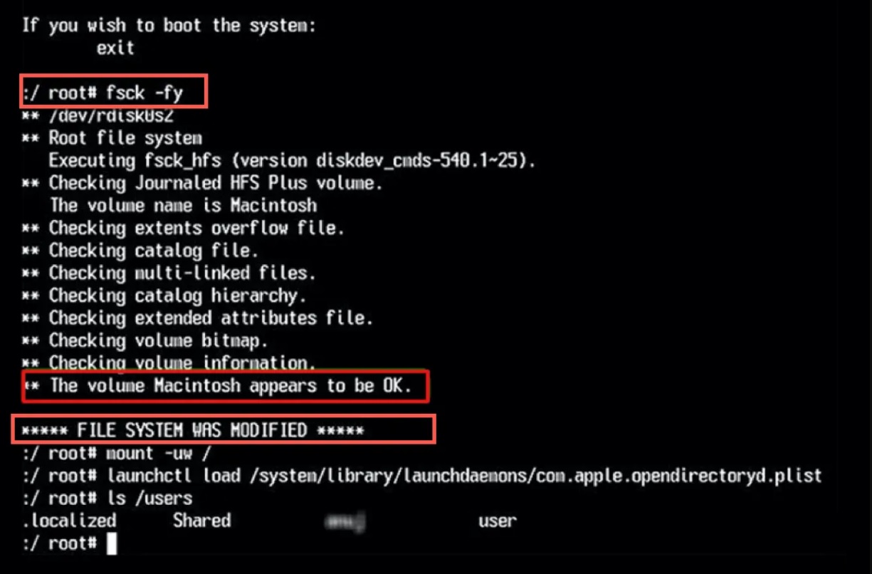 使用 FSCK 指令修復 Mac 硬碟故障