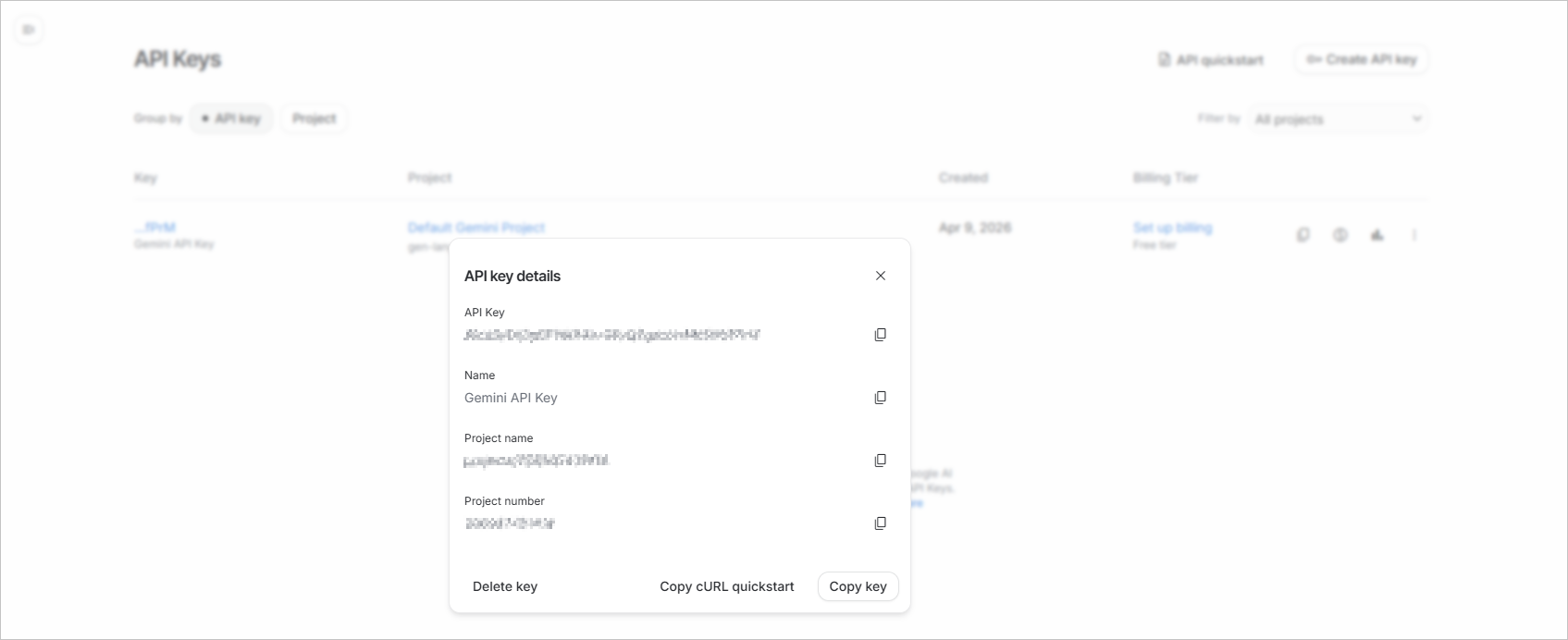 google ai studio-create api key 5